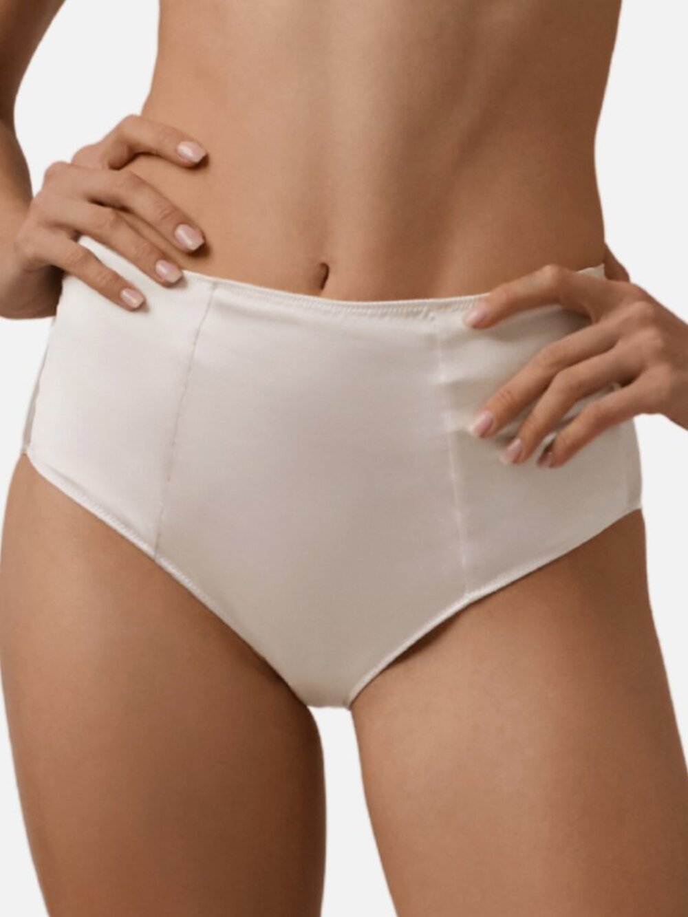 Kiki De Montparnasse Women's Ivory Silk Tous Les Jours High-Waist Panties Size S